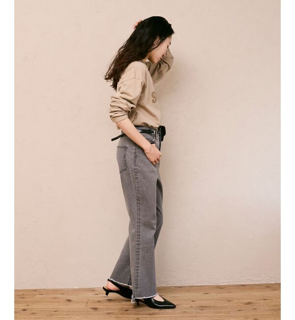  「ストレッチフレアデニムパンツ」|デニム|