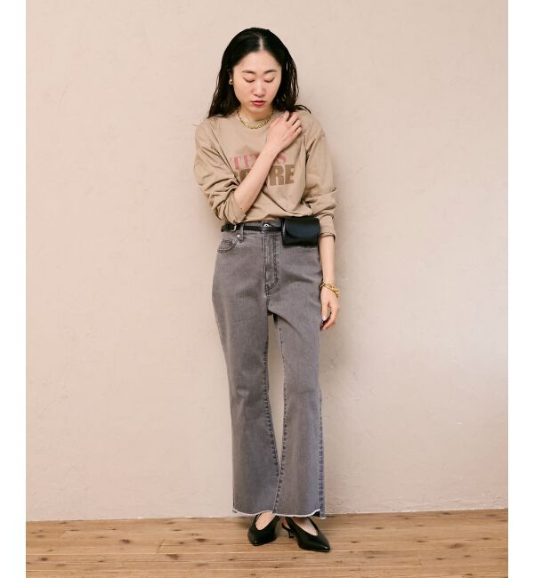  「ストレッチフレアデニムパンツ」|デニム|