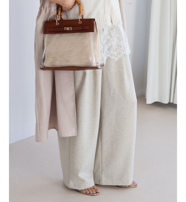  「麻混メランジツータックパンツ」|その他|オートミール