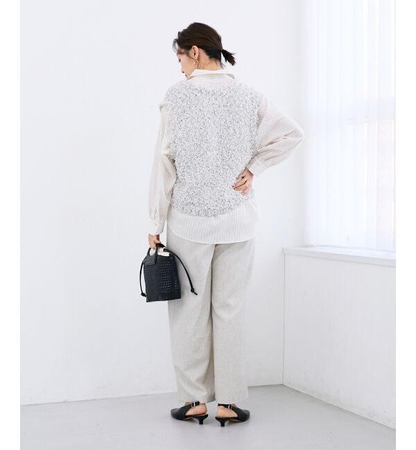  「麻混メランジツータックパンツ」|その他|