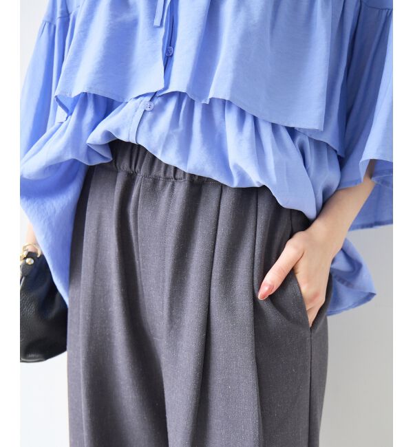  「麻混メランジツータックパンツ」|その他|