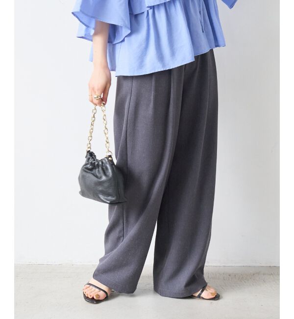  「麻混メランジツータックパンツ」|その他|