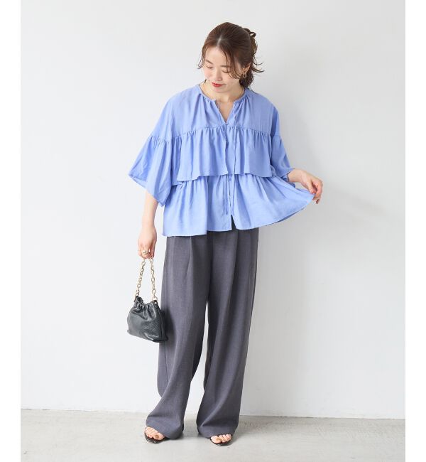  「麻混メランジツータックパンツ」|その他|