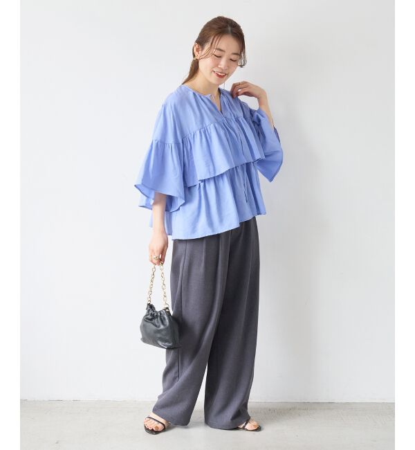  「麻混メランジツータックパンツ」|その他|