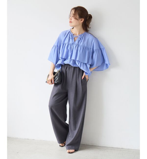  「麻混メランジツータックパンツ」|その他|