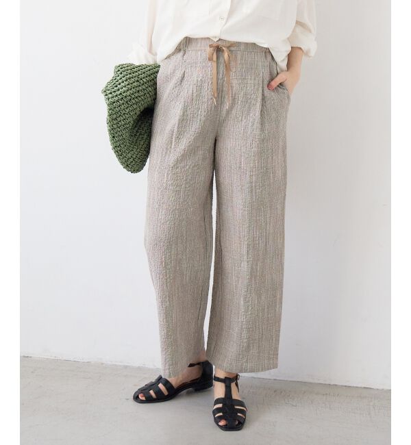  「グレンチェックスラブパンツ」|その他|ブラウン柄