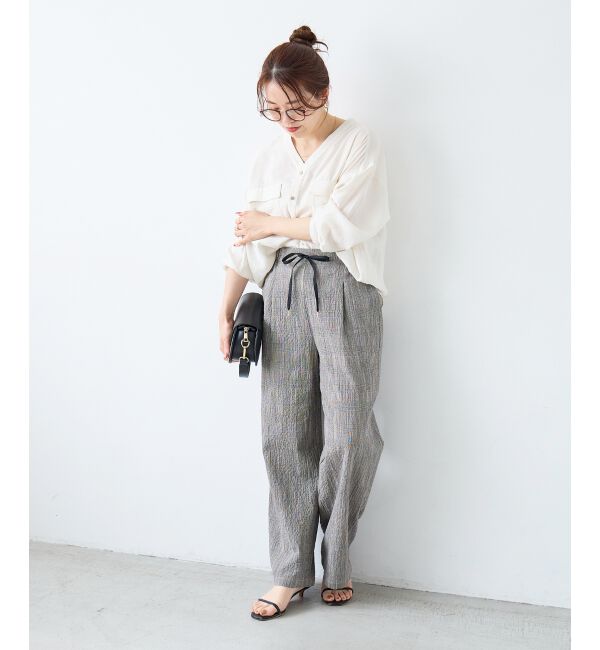  「グレンチェックスラブパンツ」|その他|