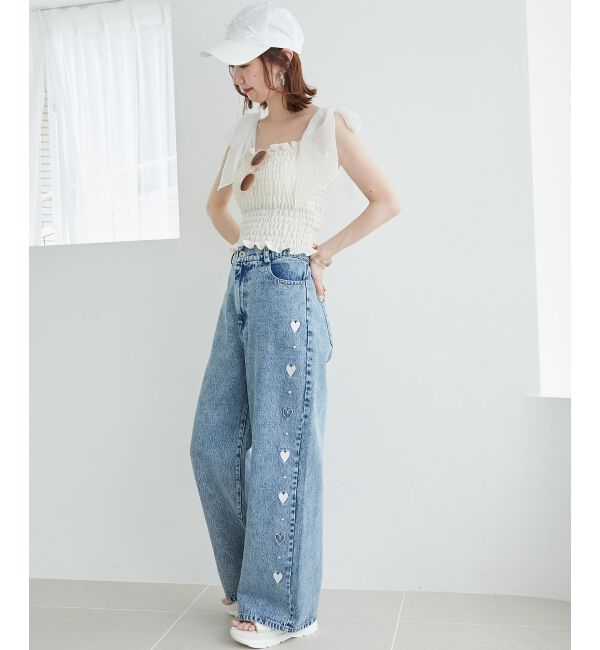 MAJESTICLEGON「カップ付肩リボンシャーリングキャミ」|キャミソール|