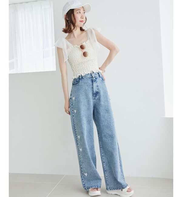 MAJESTICLEGON「カップ付肩リボンシャーリングキャミ」|キャミソール|