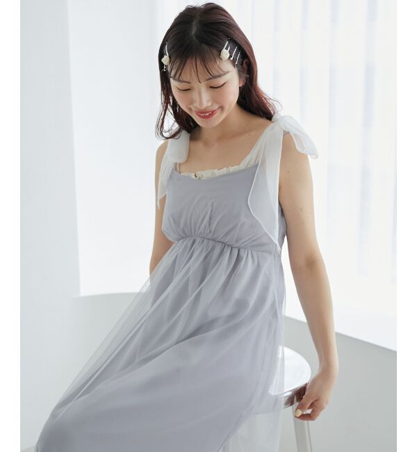 MAJESTICLEGON「カップ付肩リボンシャーリングキャミ」|キャミソール|