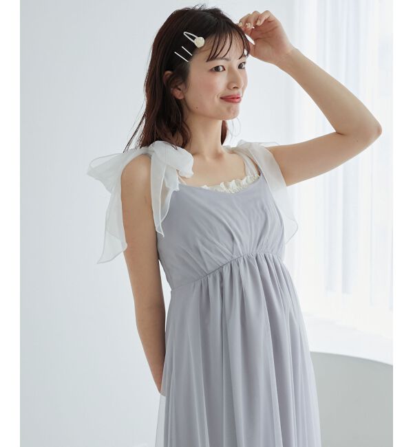 MAJESTICLEGON「カップ付肩リボンシャーリングキャミ」|キャミソール|