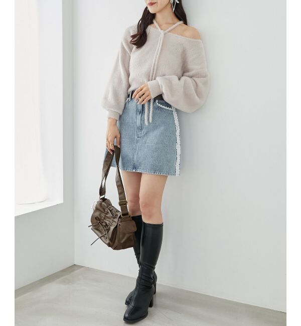 MAJESTICLEGON「レースラインミニスカート」|スカート|