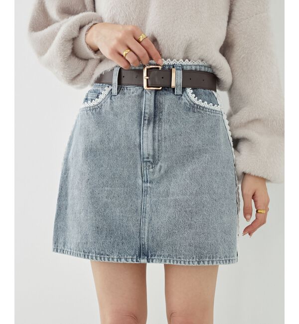 MAJESTICLEGON「レースラインミニスカート」|スカート|