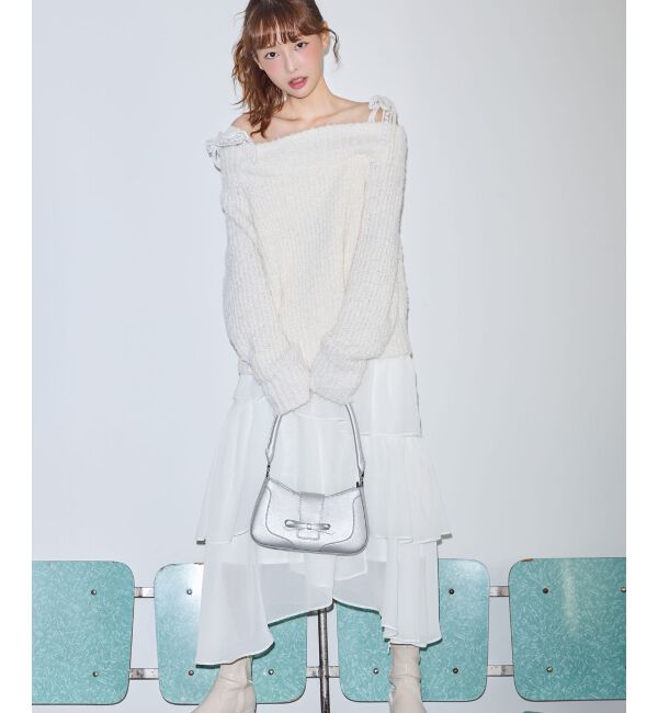  「◎レースリボンオフショルニット」|ニット・セーター|