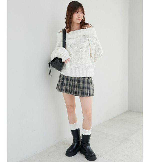  「◎レースリボンオフショルニット」|ニット・セーター|