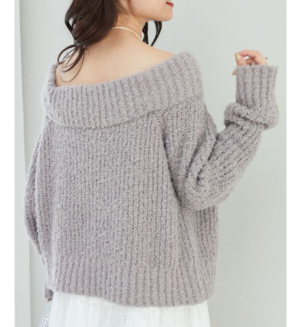  「◎レースリボンオフショルニット」|ニット・セーター|