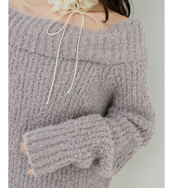  「◎レースリボンオフショルニット」|ニット・セーター|