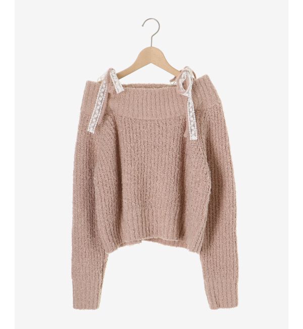  「◎レースリボンオフショルニット」|ニット・セーター|
