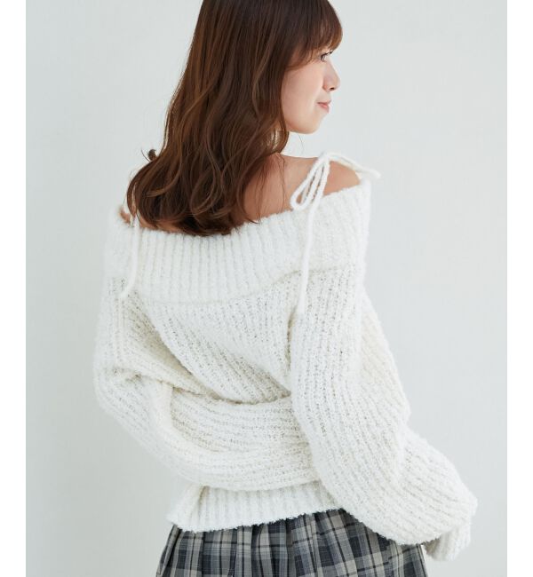  「◎レースリボンオフショルニット」|ニット・セーター|
