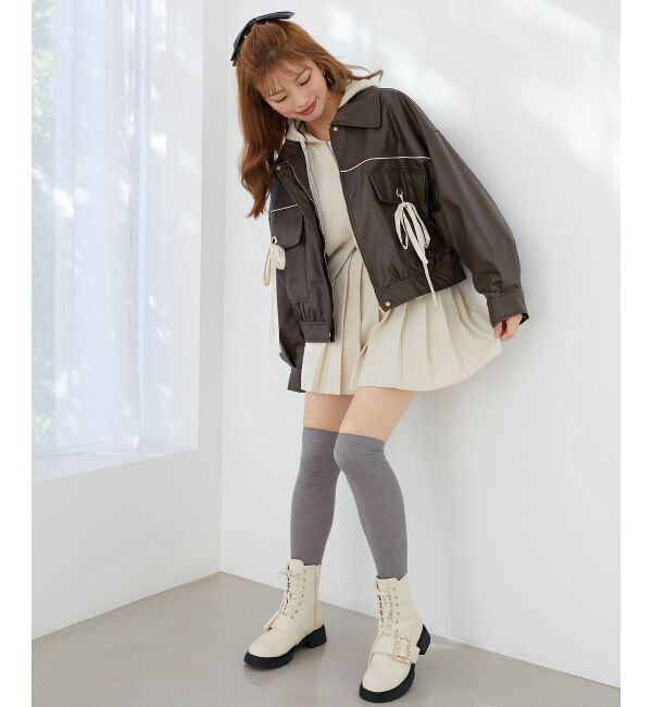 MAJESTICLEGON「2wayリボンバイカラーブルゾン」|ブルゾン・スタジャン|