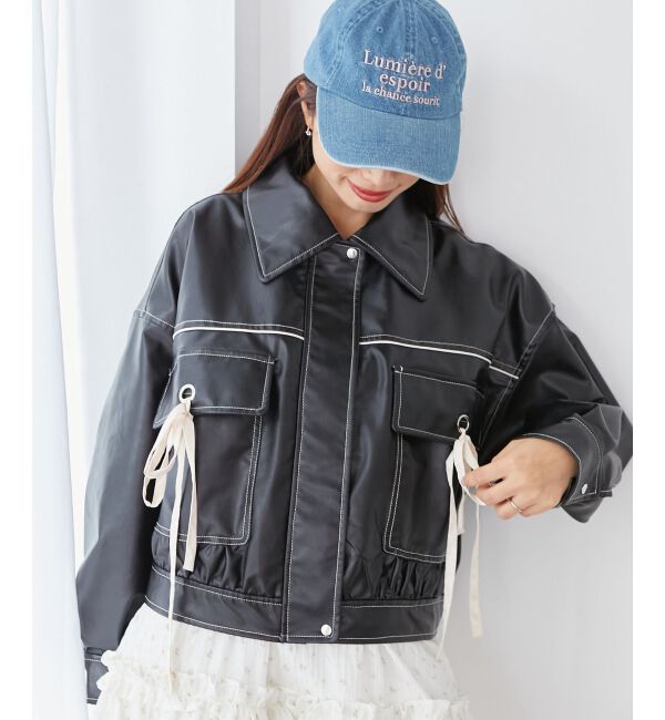 MAJESTICLEGON「2wayリボンバイカラーブルゾン」|ブルゾン・スタジャン|