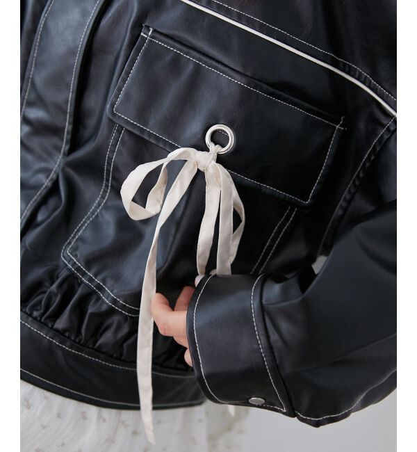 MAJESTICLEGON「2wayリボンバイカラーブルゾン」|ブルゾン・スタジャン|