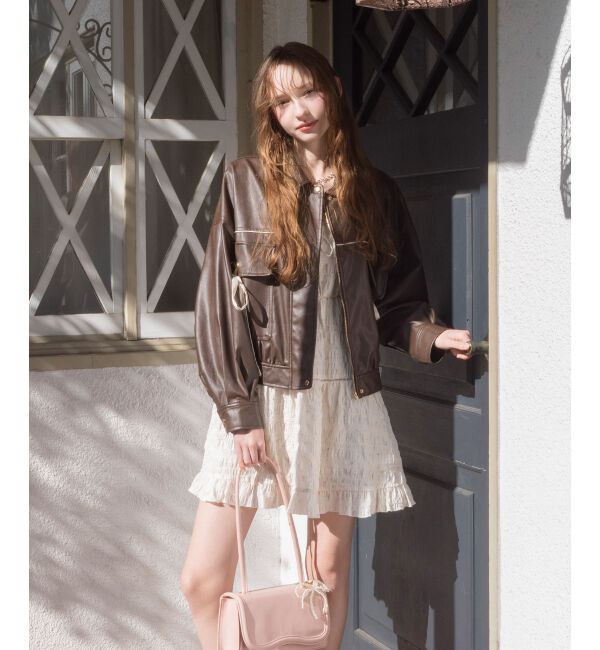 MAJESTICLEGON「2wayリボンバイカラーブルゾン」|ブルゾン・スタジャン|