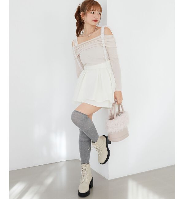 MAJESTICLEGON「フレアミニスカパン」|スカート|アイボリー