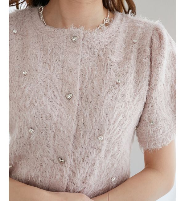  「☆ふわふわビジュートップス」|Tシャツ・カットソー|