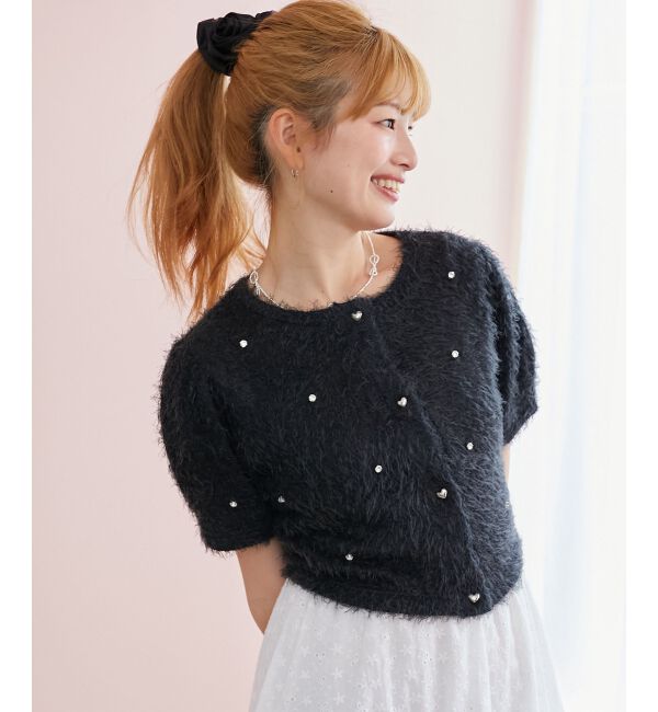  「☆ふわふわビジュートップス」|Tシャツ・カットソー|