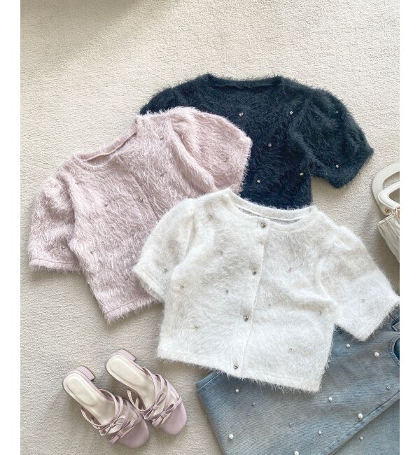  「☆ふわふわビジュートップス」|Tシャツ・カットソー|