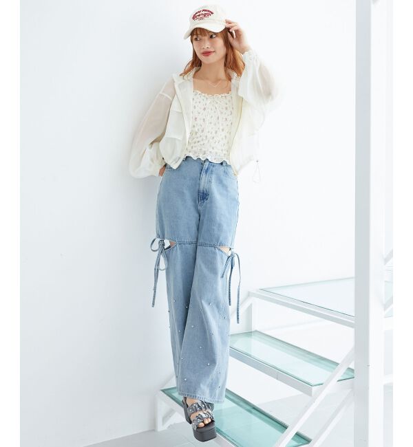  「シアービジュー厚底サンダル」|サンダル|