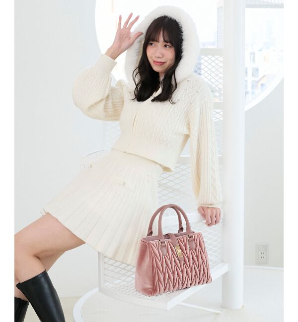  「キラキラフード付きニットパーカー」|パーカー|