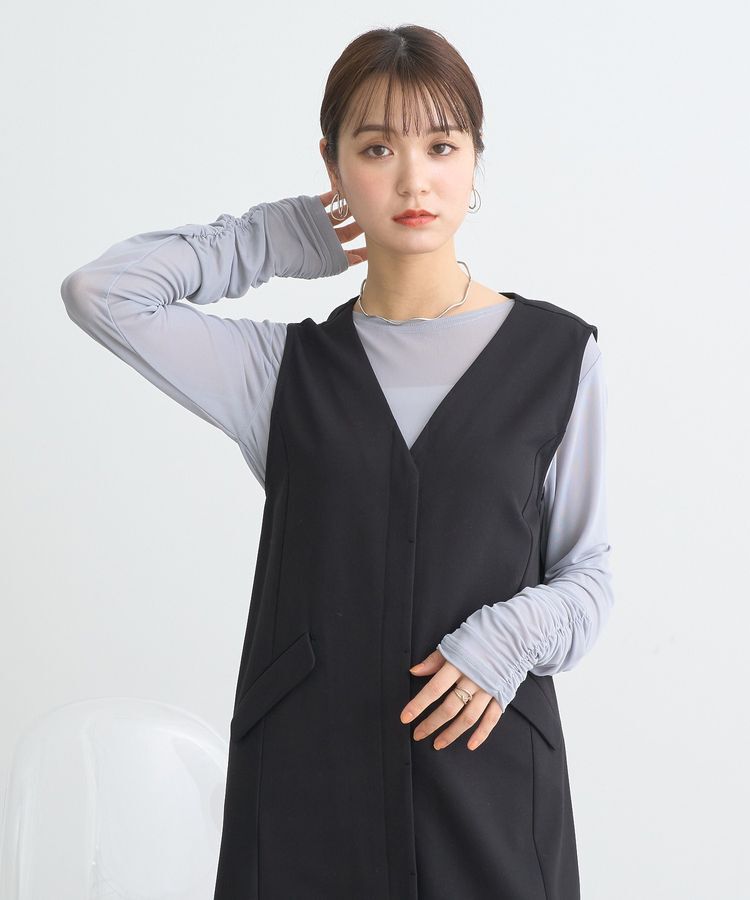 earth music&ecology「ジレワンピース」|ジャンパースカート|