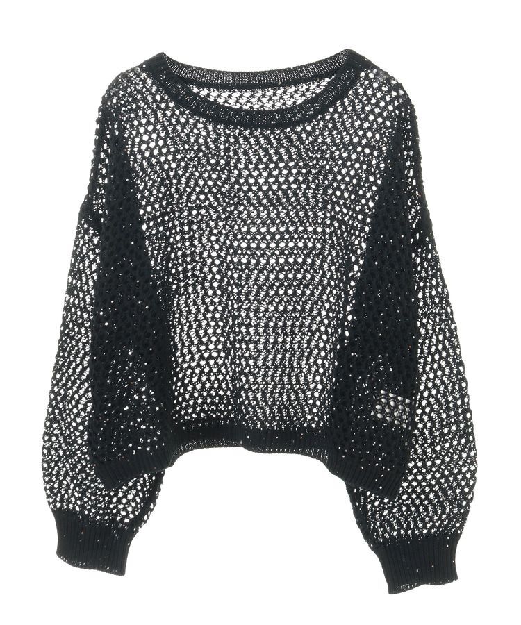 earth music&ecology「スパンコールメッシュニットプルオーバー」|ニット・セーター|