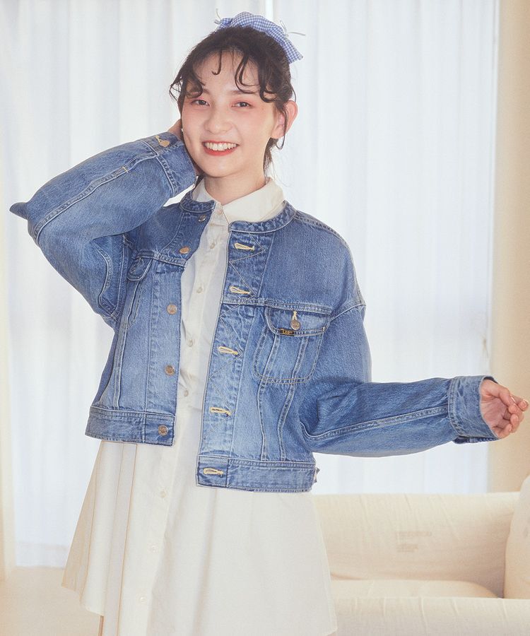 earth music&ecology「Lee &times; e.m.a.e. ライダース ノーカラージャケット」|テーラードジャケット|