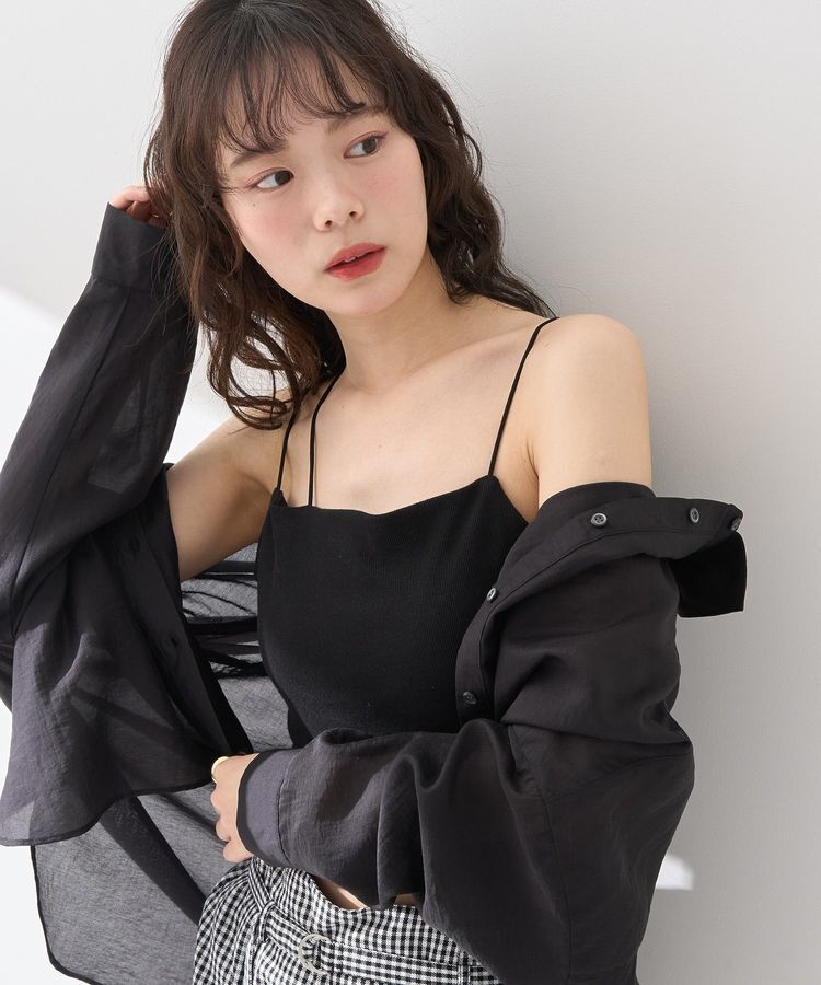 earth music&ecology「アシメショルダーショートキャミソール」|キャミソール|