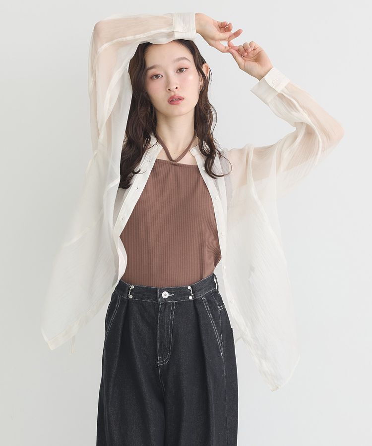 earth music&ecology「ウエストベルトシアーシャツ」|シャツ・ブラウス|