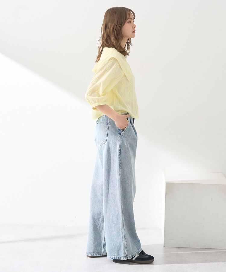 earth music&ecology「ビッグカラー刺繍ブラウス」|シャツ・ブラウス|