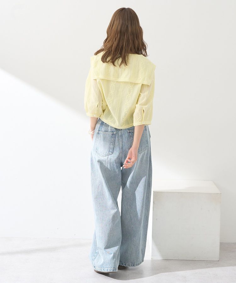 earth music&ecology「ビッグカラー刺繍ブラウス」|シャツ・ブラウス|