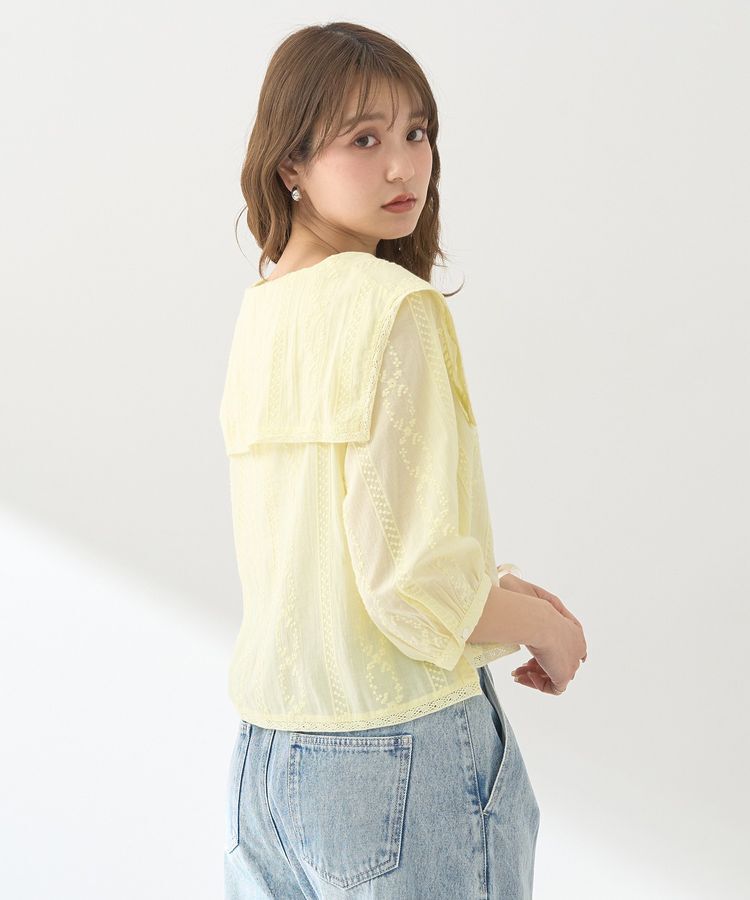 earth music&ecology「ビッグカラー刺繍ブラウス」|シャツ・ブラウス|