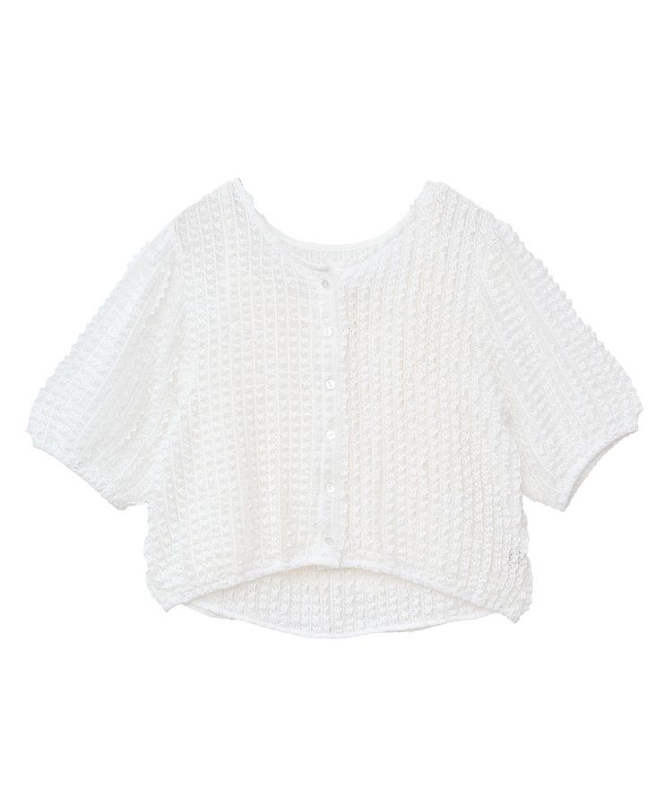 earth music&ecology「ミニフリルカットレースアンサンブル」|カーディガン|