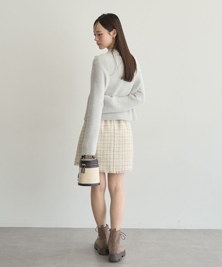 earth music&ecology「SET2点チャーム付きシャギーニット＋インナー」|カーディガン|