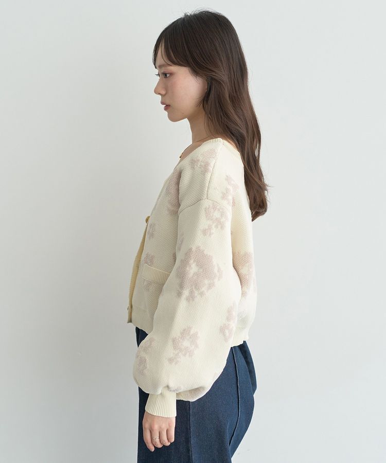 earth music&ecology「SET2点フラワージャガードカーデ+ビスチェ」|カーディガン|