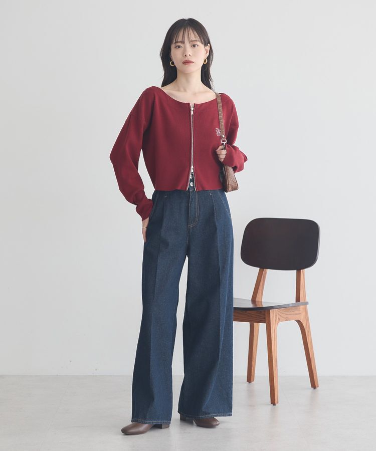 earth music&ecology「ダブルジップロゴニットプルオーバー」|ニット・セーター|