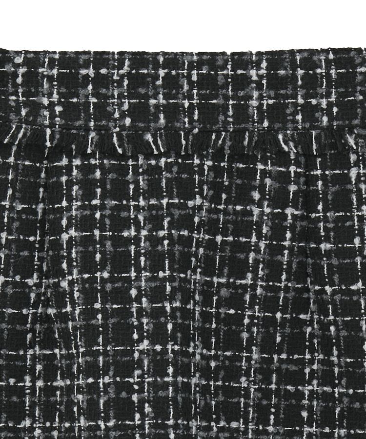 earth music&ecology「フリンジツイードミニスカート」|タイト|