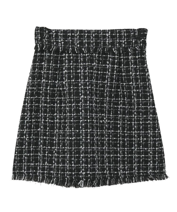 earth music&ecology「フリンジツイードミニスカート」|タイト|