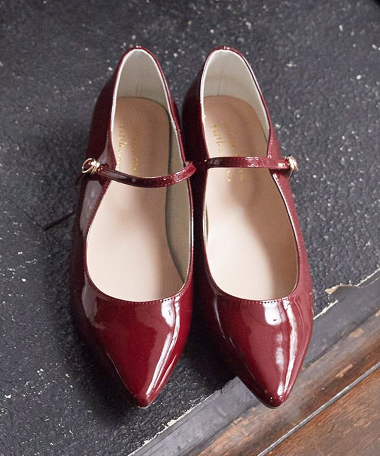 earth music&ecology「ORiental TRaffic エナメルヒールパンプス」|パンプス|Red