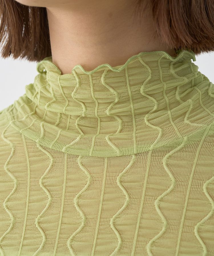 earth music&ecology「ハイネックシアーうねうねプルオーバー」|Tシャツ・カットソー|