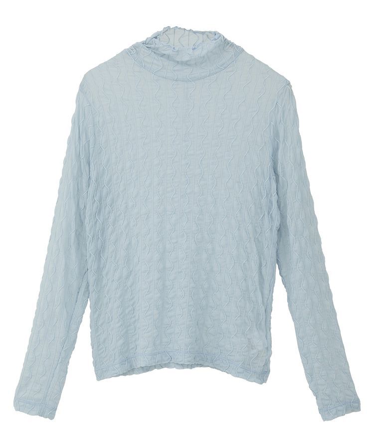 earth music&ecology「ハイネックシアーうねうねプルオーバー」|Tシャツ・カットソー|